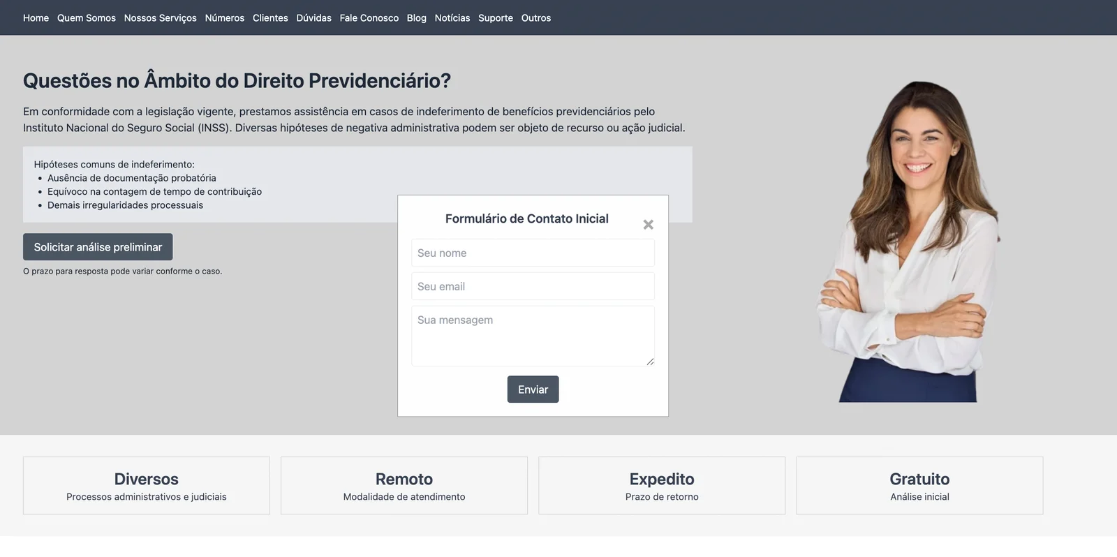 Página profissional